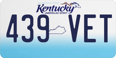 KY license plate 439VET