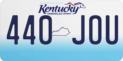 KY license plate 440JOU