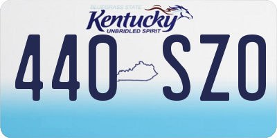 KY license plate 440SZO