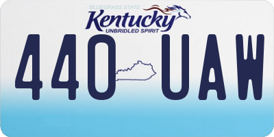 KY license plate 440UAW