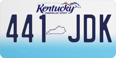 KY license plate 441JDK