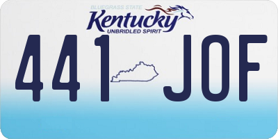 KY license plate 441JOF