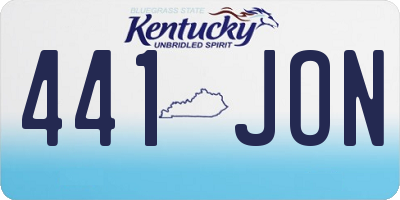 KY license plate 441JON