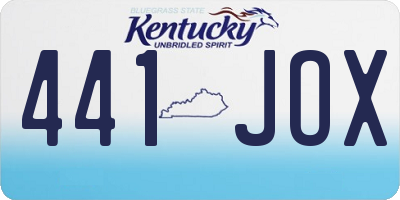 KY license plate 441JOX