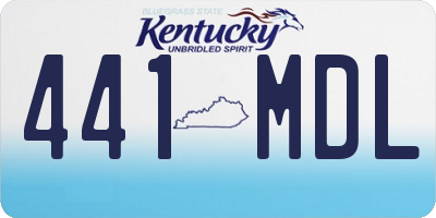 KY license plate 441MDL