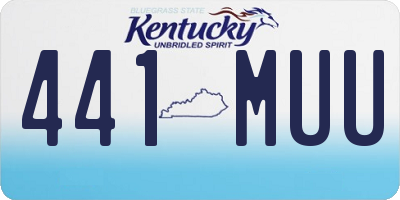 KY license plate 441MUU