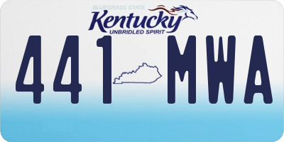 KY license plate 441MWA
