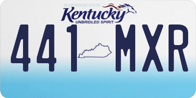 KY license plate 441MXR