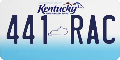 KY license plate 441RAC