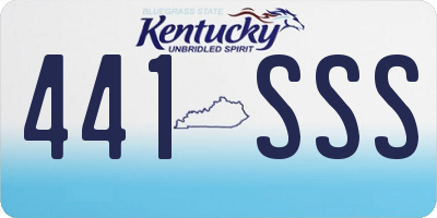 KY license plate 441SSS