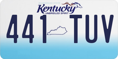 KY license plate 441TUV