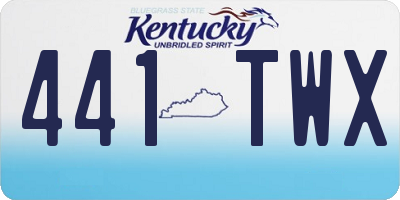 KY license plate 441TWX