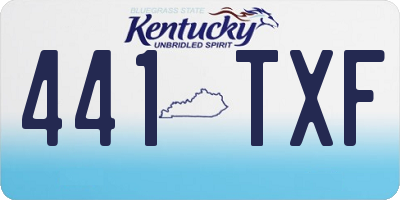 KY license plate 441TXF