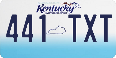 KY license plate 441TXT
