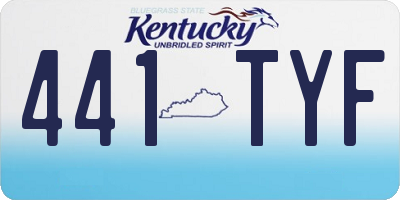 KY license plate 441TYF