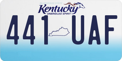 KY license plate 441UAF