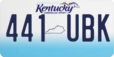 KY license plate 441UBK