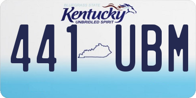 KY license plate 441UBM