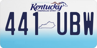 KY license plate 441UBW