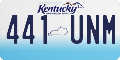 KY license plate 441UNM