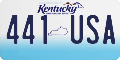 KY license plate 441USA