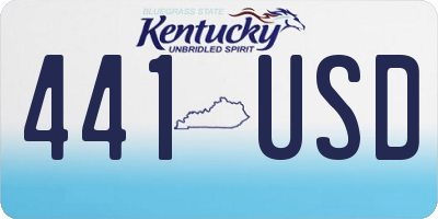 KY license plate 441USD