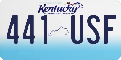 KY license plate 441USF