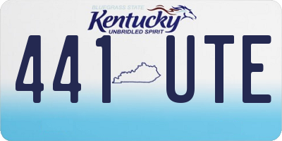 KY license plate 441UTE