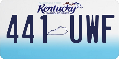 KY license plate 441UWF