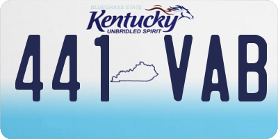 KY license plate 441VAB