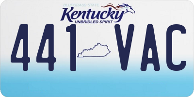 KY license plate 441VAC