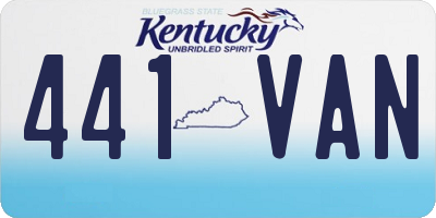 KY license plate 441VAN