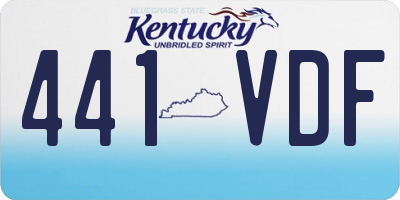 KY license plate 441VDF