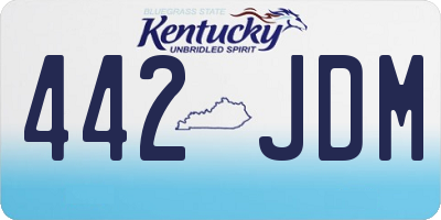KY license plate 442JDM