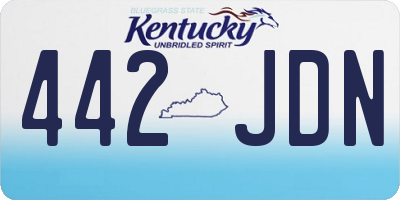 KY license plate 442JDN