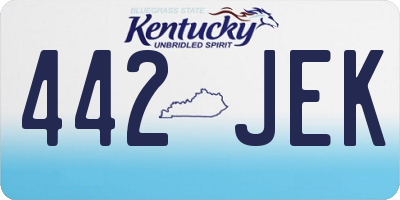 KY license plate 442JEK