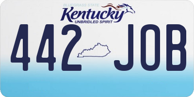 KY license plate 442JOB