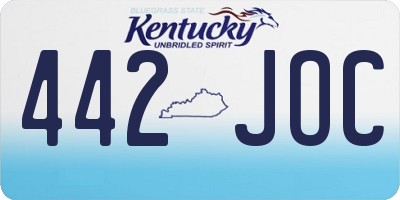 KY license plate 442JOC