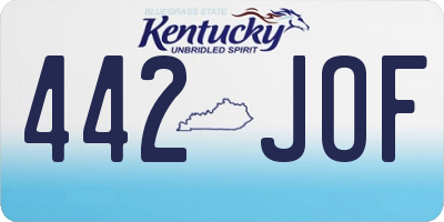 KY license plate 442JOF