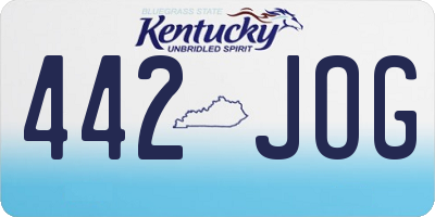 KY license plate 442JOG