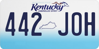 KY license plate 442JOH