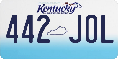 KY license plate 442JOL