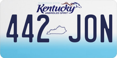 KY license plate 442JON