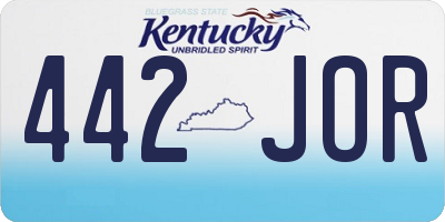 KY license plate 442JOR