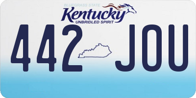 KY license plate 442JOU