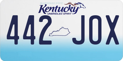 KY license plate 442JOX