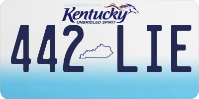 KY license plate 442LIE