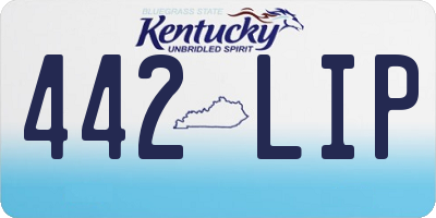 KY license plate 442LIP