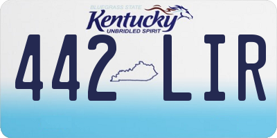 KY license plate 442LIR