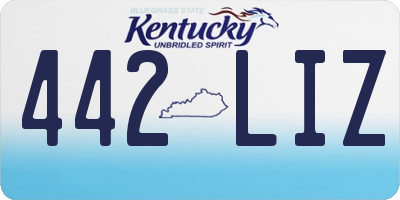 KY license plate 442LIZ
